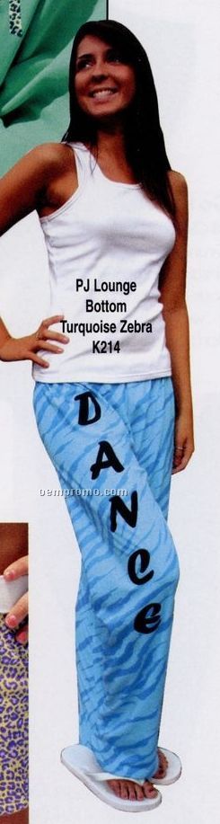 Adult Kashmere Turquoise Zebra Pj/ Lounge Pants (S-xl)