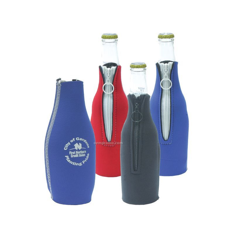 Neoprene Bottle Holder W/Zipper