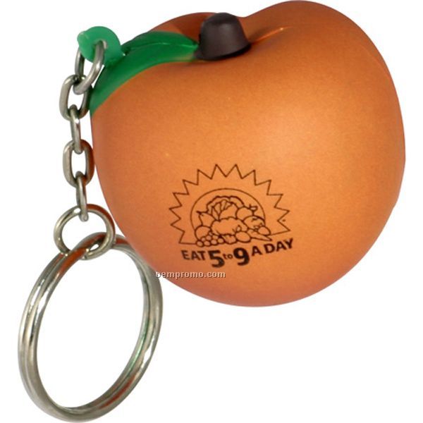 Peach Key Chain Squeeze Toy