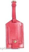 Red Veg Tanned Calf Leather Luggage Tag