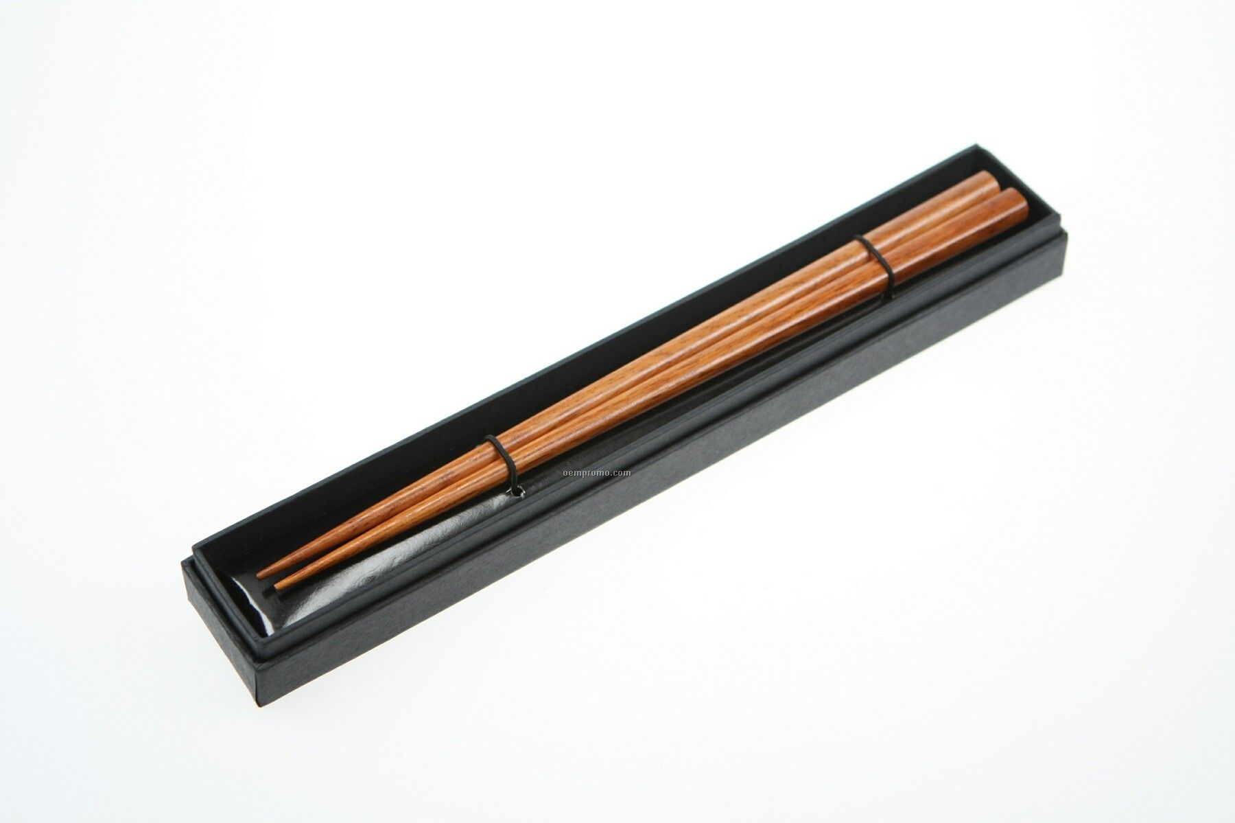 Wooden Brown Chopsticks In Black Cardboard Box