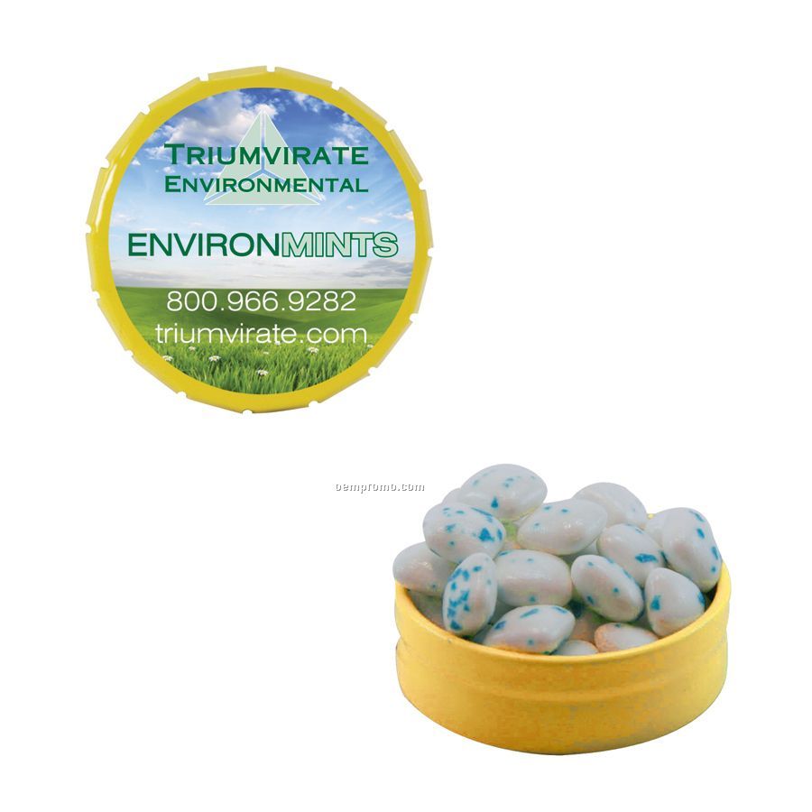 Small Yellow Snap-top Mint Tin Filled With Sugar Free Gum