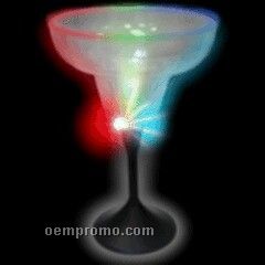 9 Oz. Frosted Top Light Up Margarita Glass With Black Base
