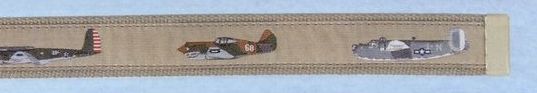 Embroidered Pattern Belt With Leather Tip (War Birds)