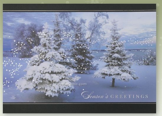 Winter Evening Holiday Card W/ Lined Envelope
