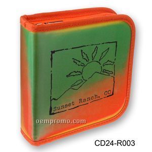 3d Lenticular CD Wallet/ Case W/Orange Trim 24 Cd's ( Stock)