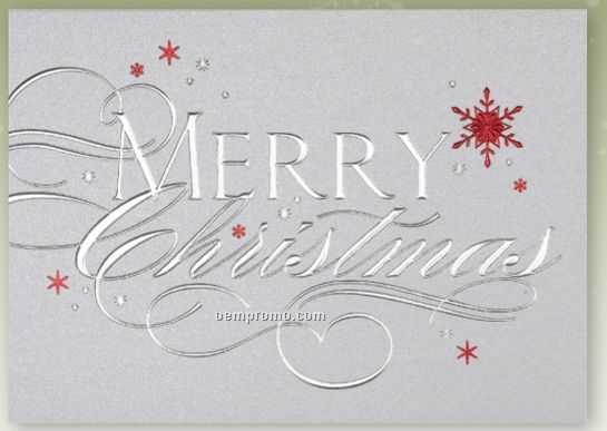 A Merry Greeting Christmas Card W/ Lined Envelope