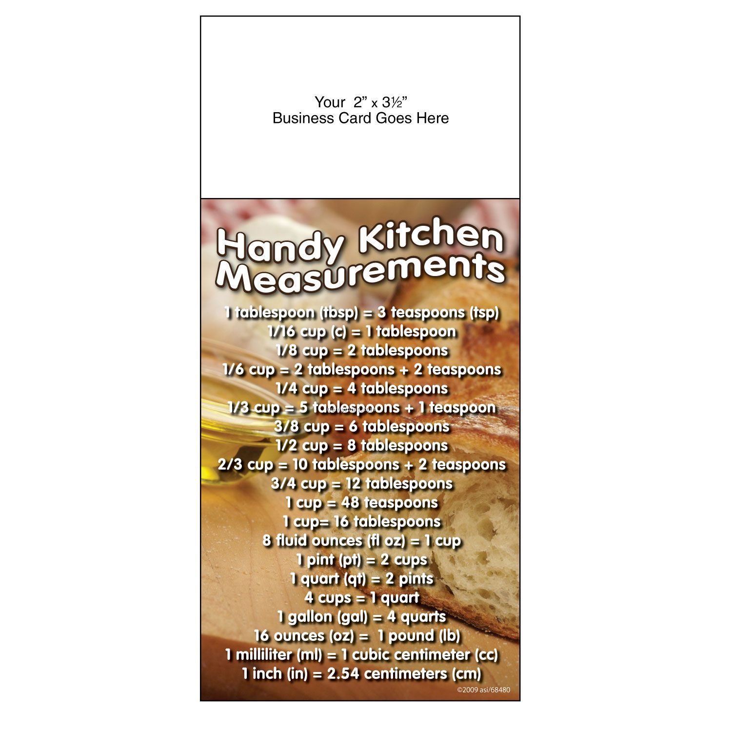 Self-adhesive Add-on Magnet + Info Card "Handy Kitchen Measurements"