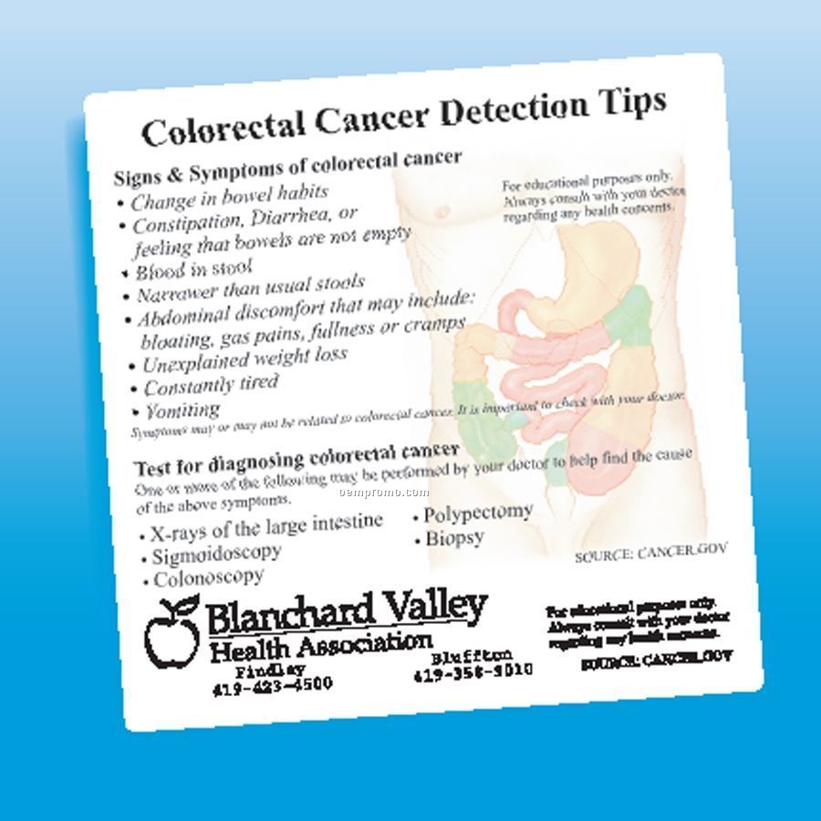 Health & Safety - Laminated Colorectal Cancer Magnet