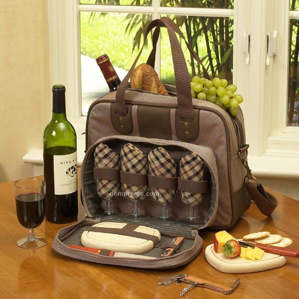 New Hudson Wine & Cheese Cooler Tote For Four