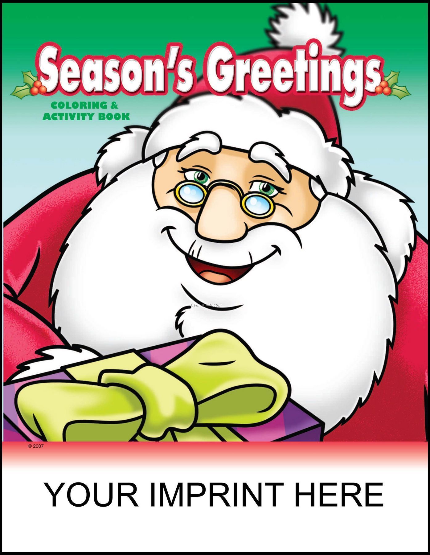 Season's Greetings Coloring & Activity Book - Santa Holding Gift