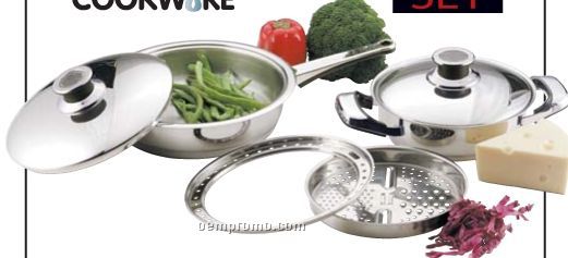 6 PC Surgical Stainless Steel Cookware Set