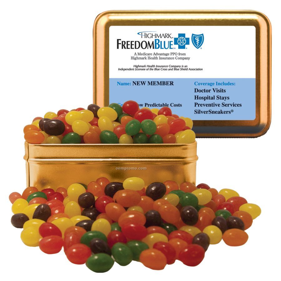 Gold Rectangle Tin With Jelly Beans