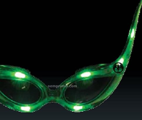 Green Martian Light Up Funky Sunglasses