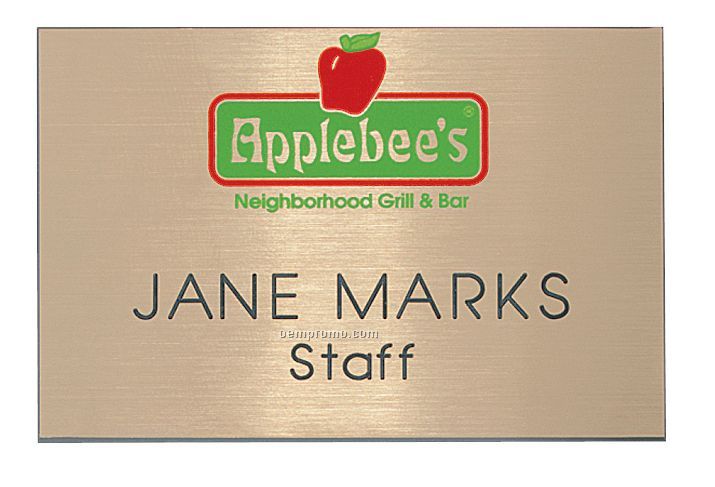 Hollywood Metallic Plastic Name Badge - 6 To 9 Square Inch