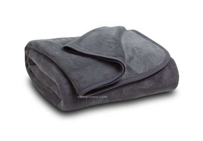 Wolfmark Charcoal Gray Coral Fleece Throw Blanket