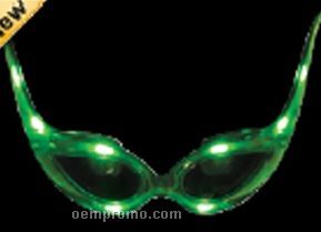 Blank Green Martian Light Up Funky Sunglasses