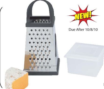 Chef Secret Jumbo 4-sided Stainless Steel Grater W/ Storage Container