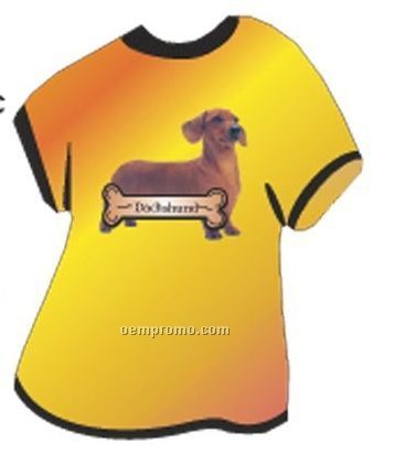 Dachshund Dog T Shirt Acrylic Coaster W/ Felt Back