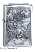 Eagle On World Zippo Lighter W/ Harley Davidson Emblem