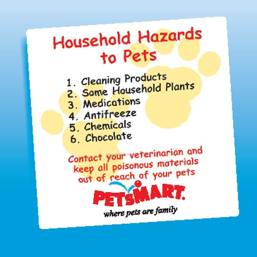 Health & Safety - Laminated Hazards For Pets Magnet