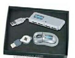 Mini USB Optical Mouse & 4 Port Hub Combo