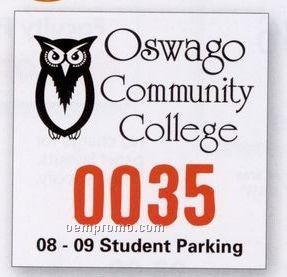 Unnumbered Square Vinyl Outside Parking Permit (3"X3")