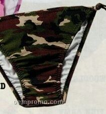 Women's Woodland Camouflage String Bikini Swimsuit Bottom