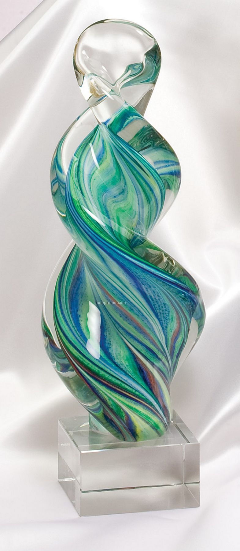 Blue And Green Twist Sculpture / Award