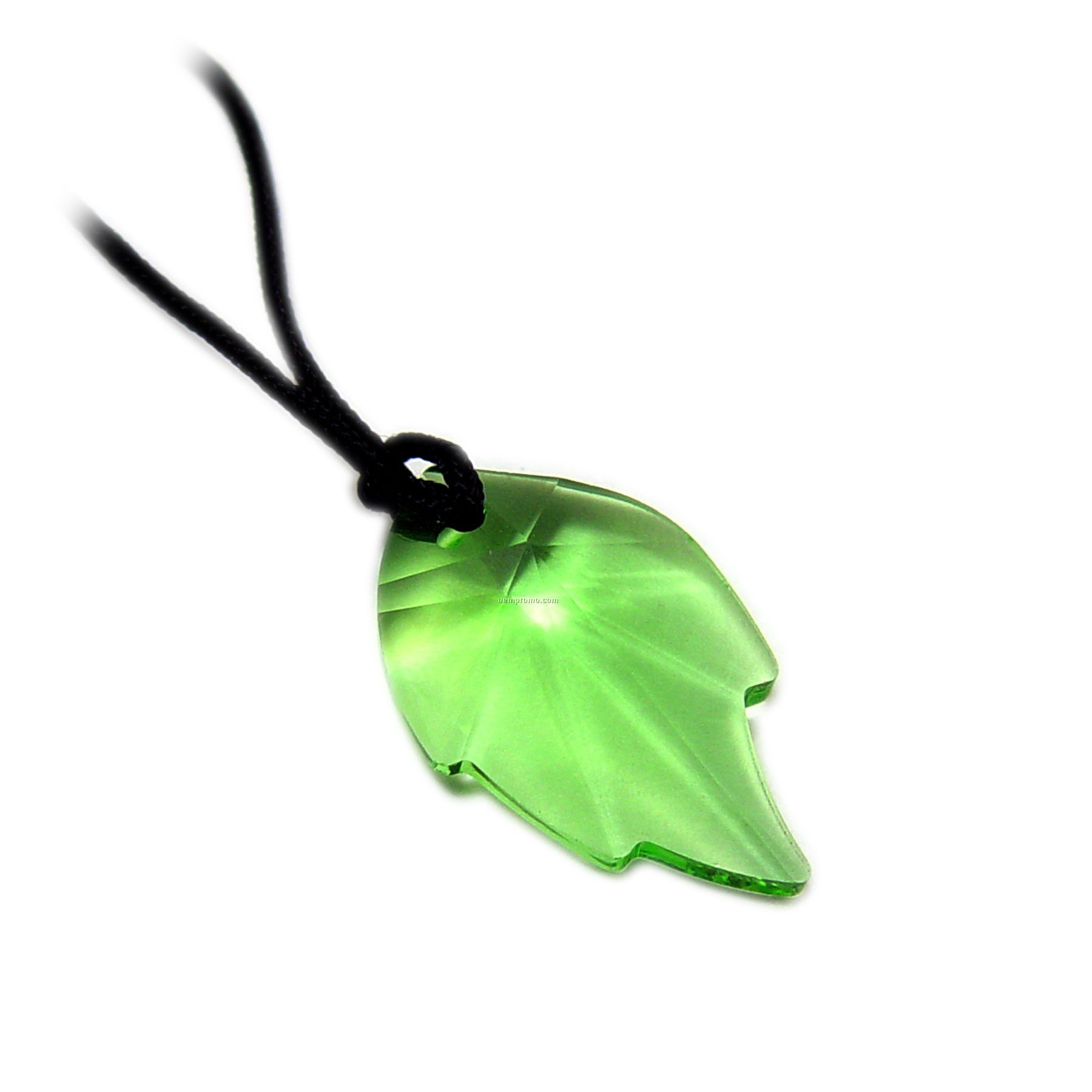 Glamorous - Crystal Green Leaf Pendant