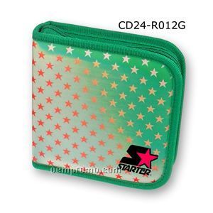 3d Lenticular CD Wallet/ Case W/Green Trim - 24 Cd's (Stars)