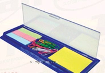 5.5" Ruler With Paper Clips And Sticky Notes