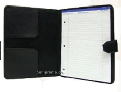 Black Cowhide Letter Size Writing Case W/ Pad