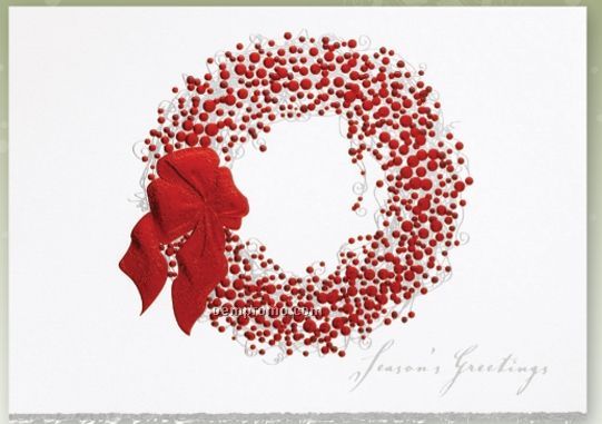 Bursting With Berries Holiday Card W/ Deckle Edge & Lined Envelope