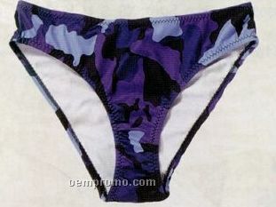 Women's Sky Blue Camouflage French Bikini Swimsuit Bottom