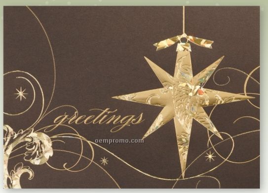 Celestial Swirls Holiday Card W/ Lined Envelope