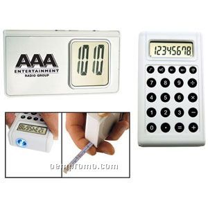 Light Up Calculator - Flashlight - Alarm Clock - Tape Measure - White LED