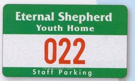Numbered Rectangle Vinyl Outside Parking Permit (2 3/4"X4 3/4")