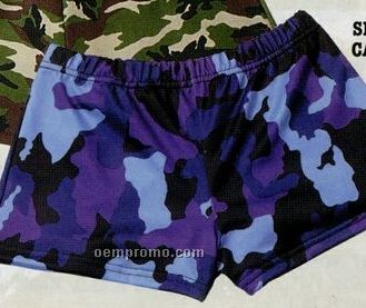 Women's Sky Blue Camouflage Hot Shorts Swimsuit Bottom