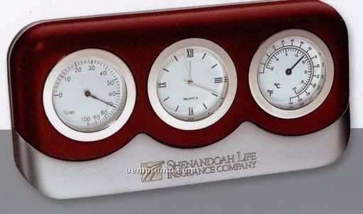 3-in-1 Desk Clock With Thermometer & Hygrometer
