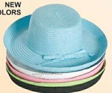 Ladies Colored Sewn Braid Straw Hat