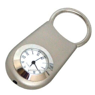 Metal Key Tag W/ Analog Quartz Clock (Engraved)