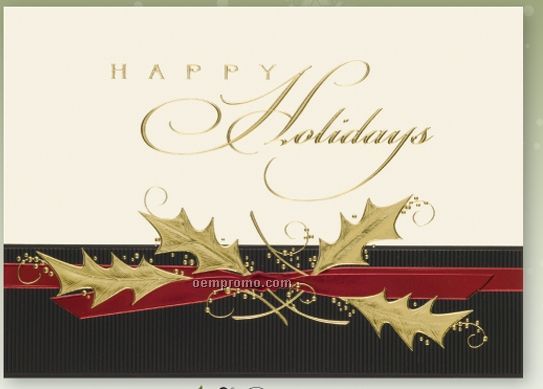 Tied With Style Holiday Card W/ Lined Envelope