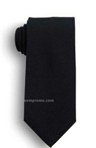 Wolfmark Polyester Wool Blend Black Tie - 16" Clip-on