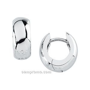 Ladies' Sterling Silver 12-3/4mm Hinged Earring