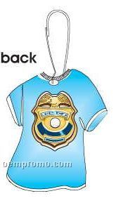 Police Badge T-shirt Zipper Pull