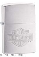 Silver Zippo Lighter W/ Harley Davidson Emblem