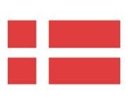 Flag Stock Temporary Tattoo - Denmark Flag (2"X1.5")