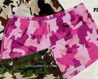 Women's Pink Camouflage Hot Shorts Swimsuit Bottom