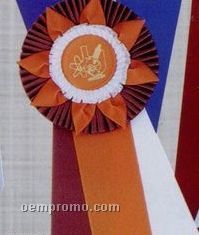 27" Custom Triple Layer Rosette Ribbon With Triple 2 1/2"X24" Streamers